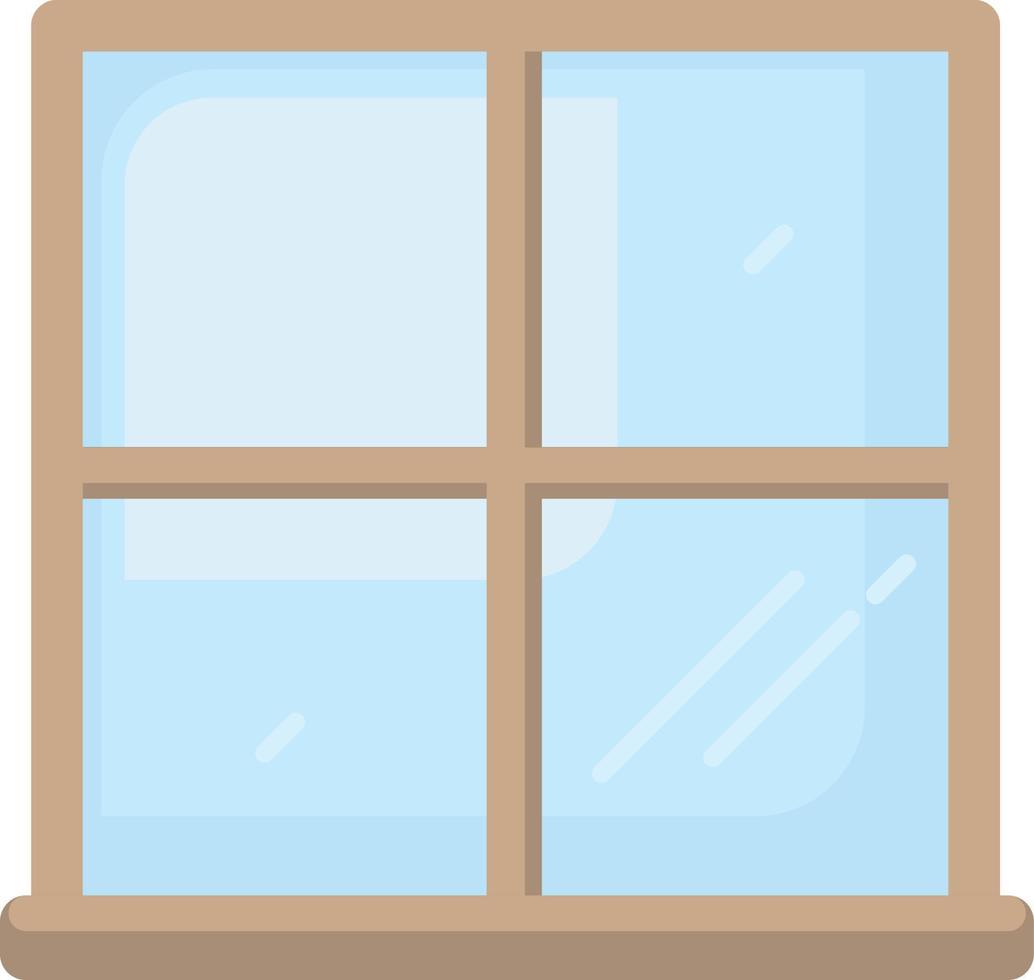 singolo finestra, illustrazione, vettore su bianca sfondo.