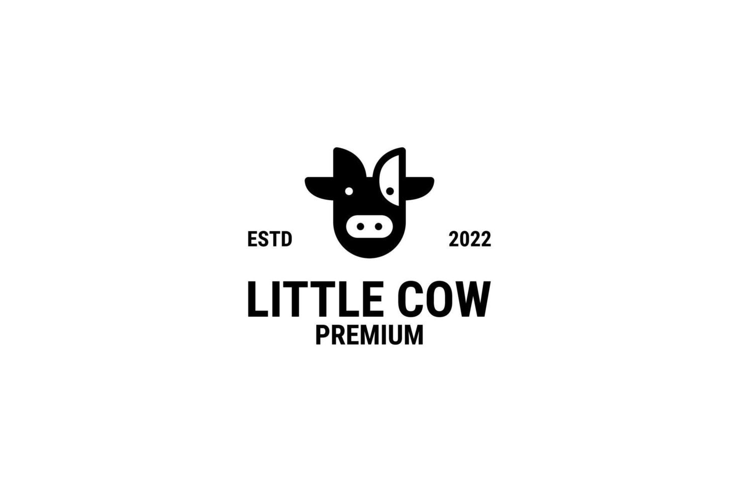 carino testa mucca logo design vettore illustrazione