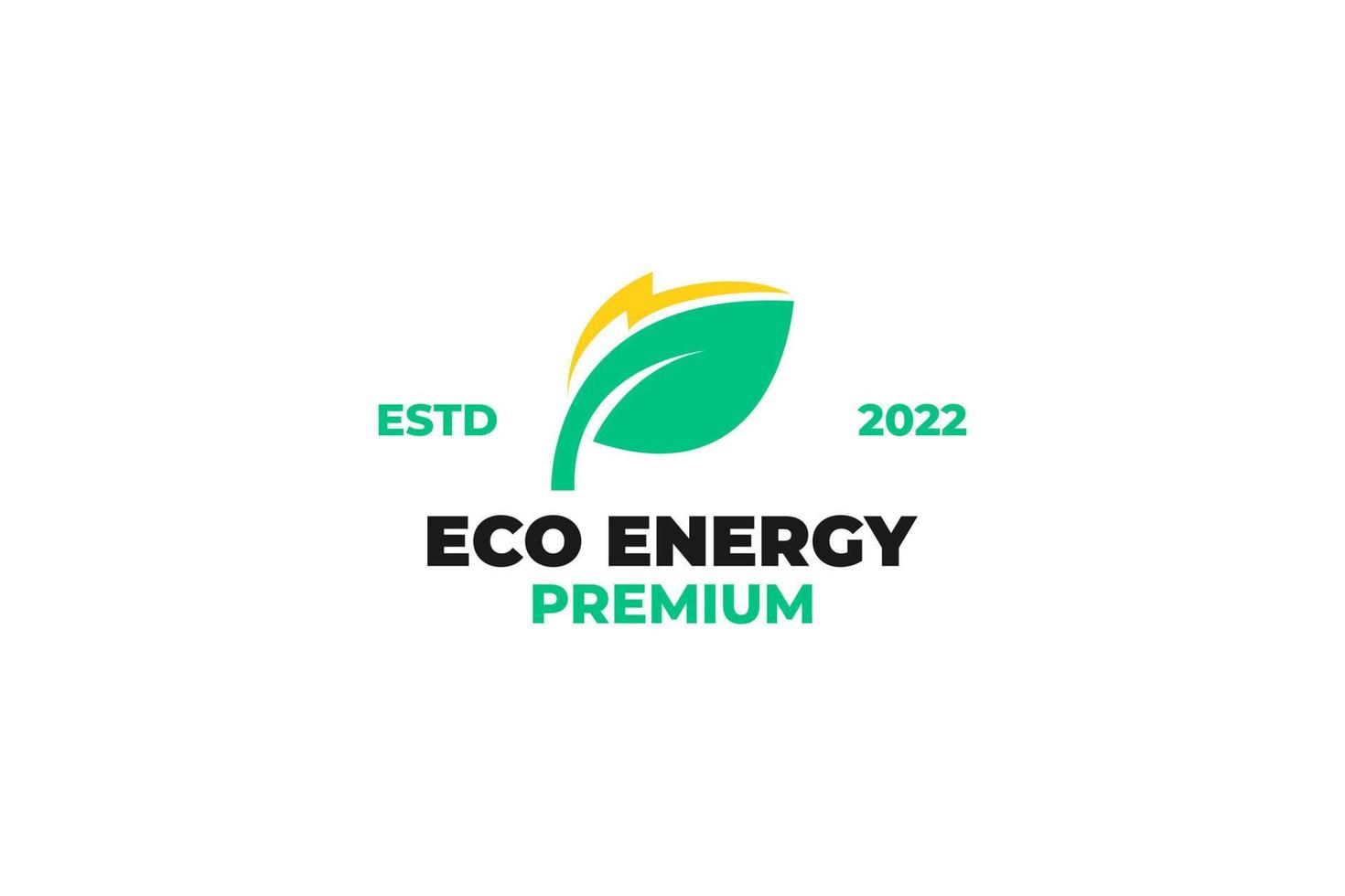 piatto eco energia logo design vettore illustrazione