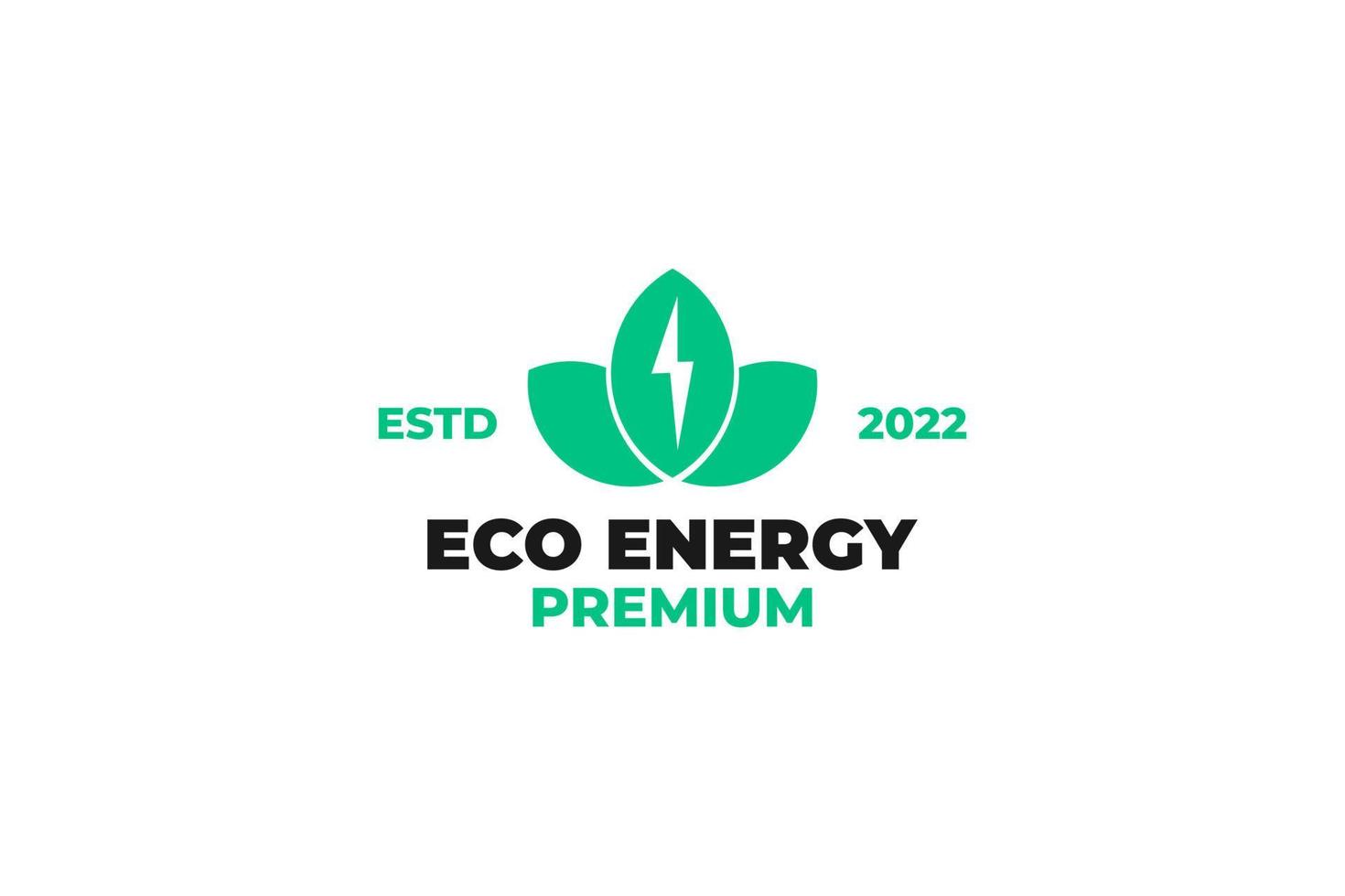 piatto eco energia logo design vettore illustrazione