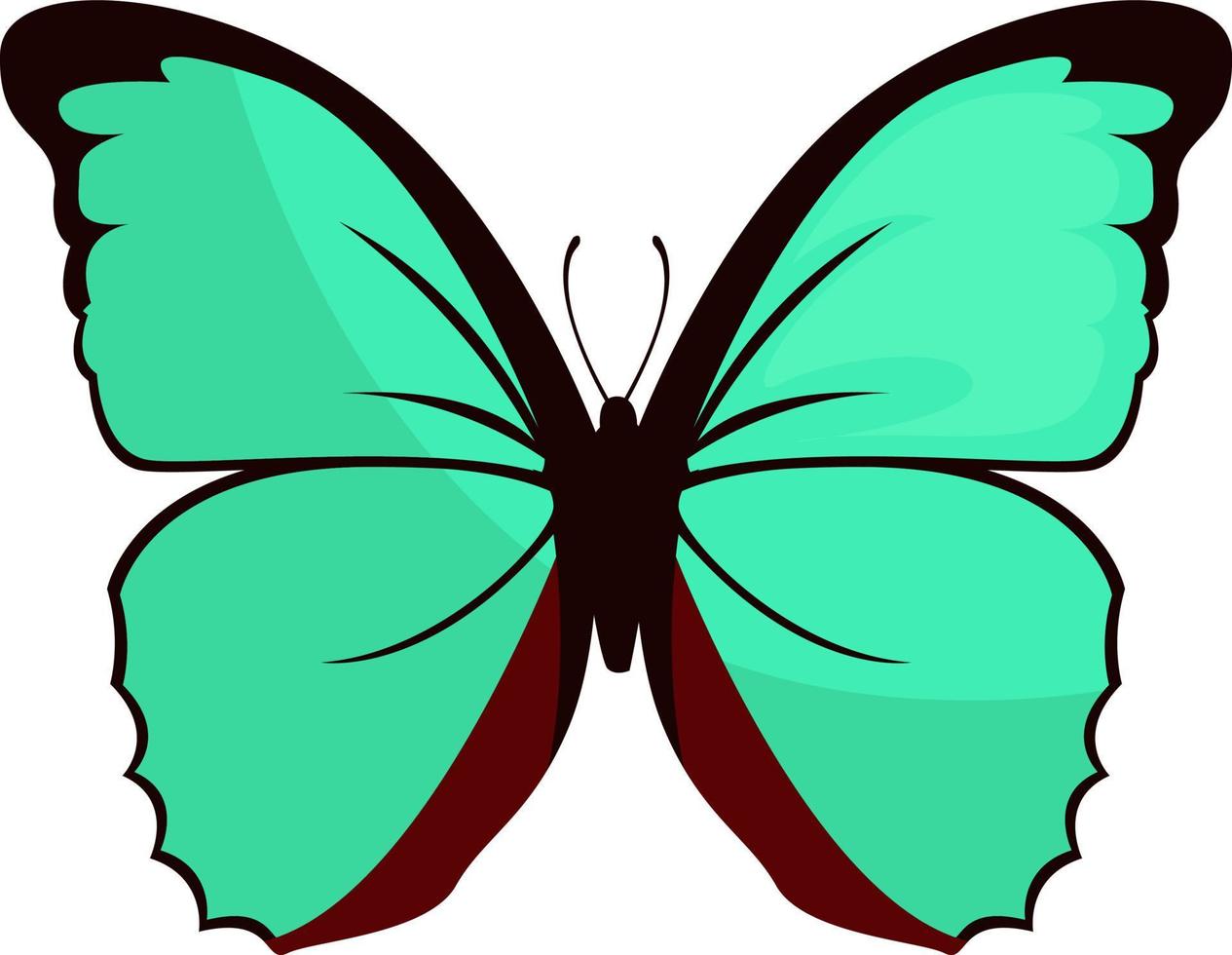 verde la farfalla, illustrazione, vettore su bianca sfondo