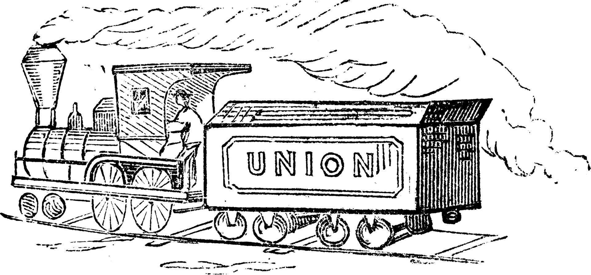 treno, Vintage ▾ illustrazione. vettore