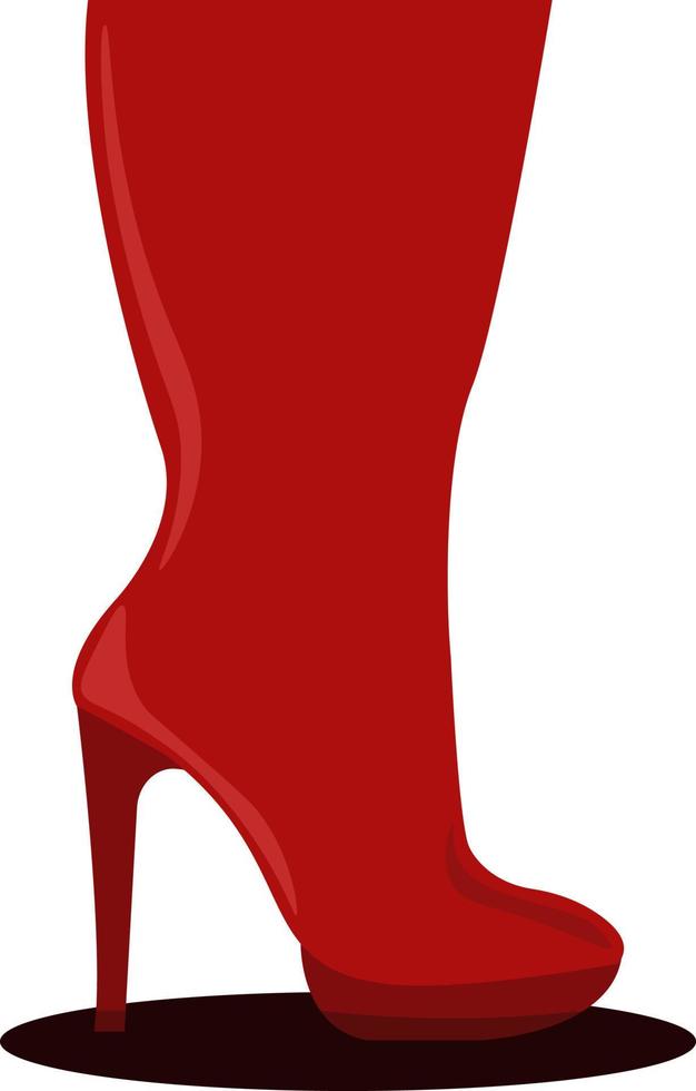 rosso donna scarpa, illustrazione, vettore su bianca sfondo.