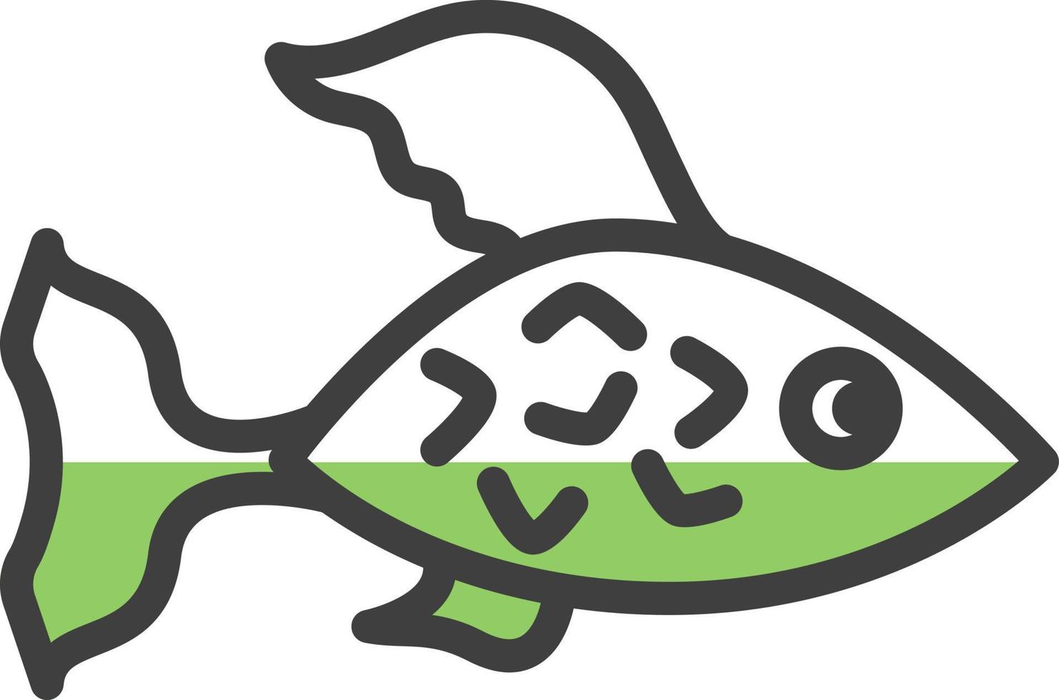 luminosa verde pesce, illustrazione, vettore, su un' bianca sfondo. vettore