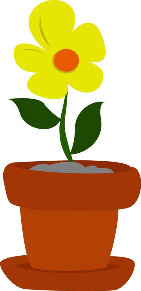 giallo fiore, illustrazione, vettore su bianca sfondo.