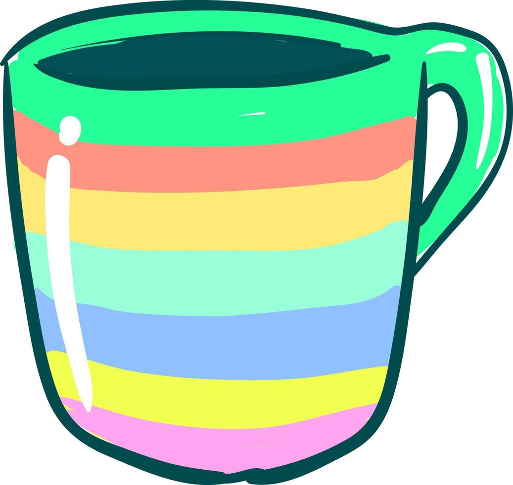 multicolore tazza, illustrazione, vettore su bianca sfondo