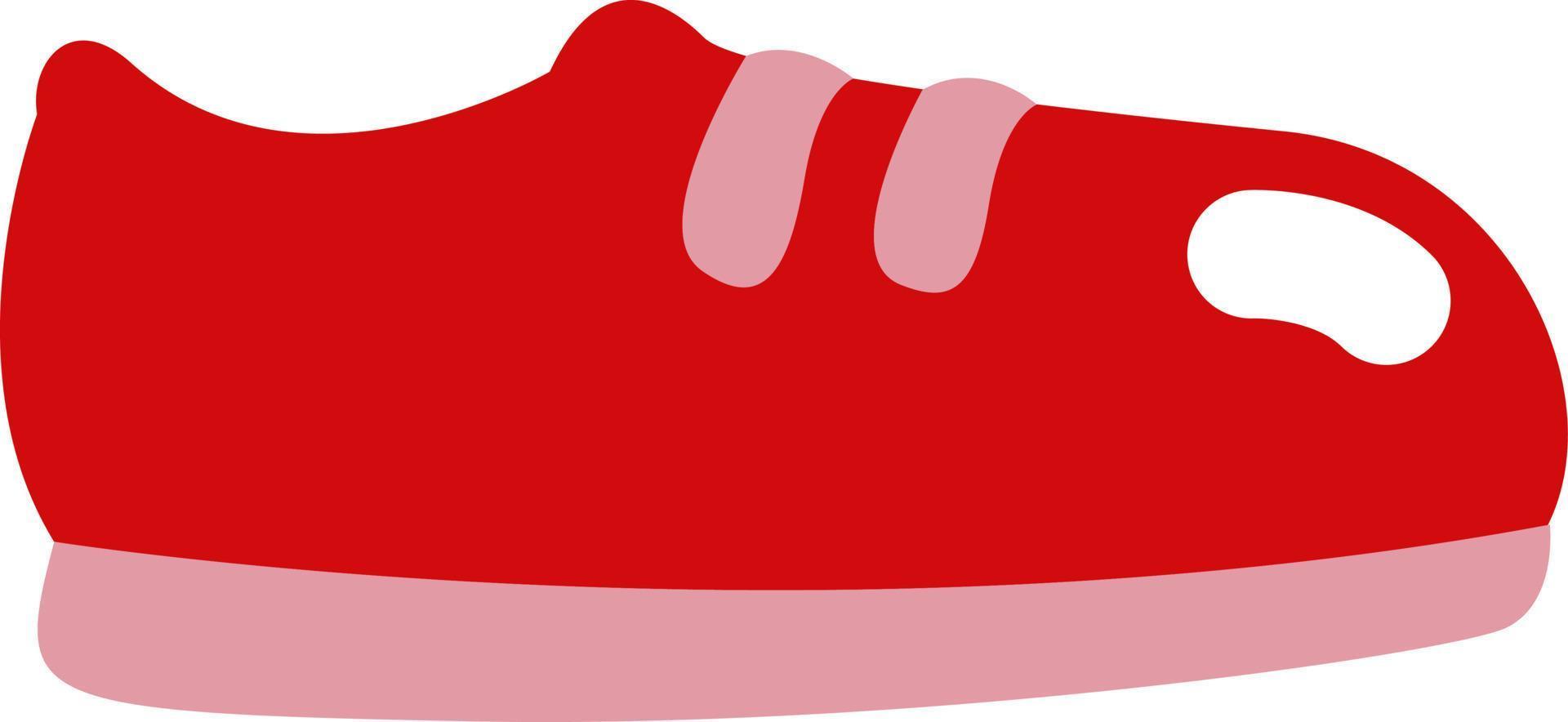 rosso in esecuzione scarpe, illustrazione, vettore su un' bianca sfondo.