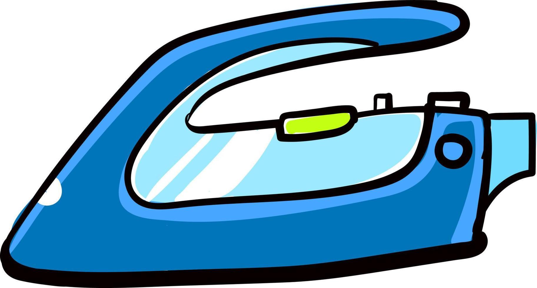 blu ferro da stiro, illustrazione, vettore su bianca sfondo