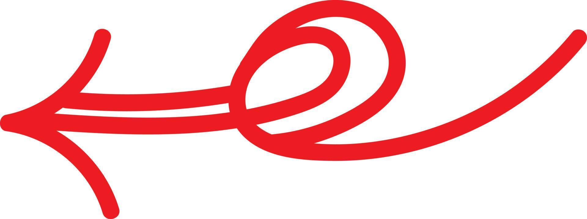 rosso freccia con cambiato direzione, illustrazione, vettore su bianca sfondo.