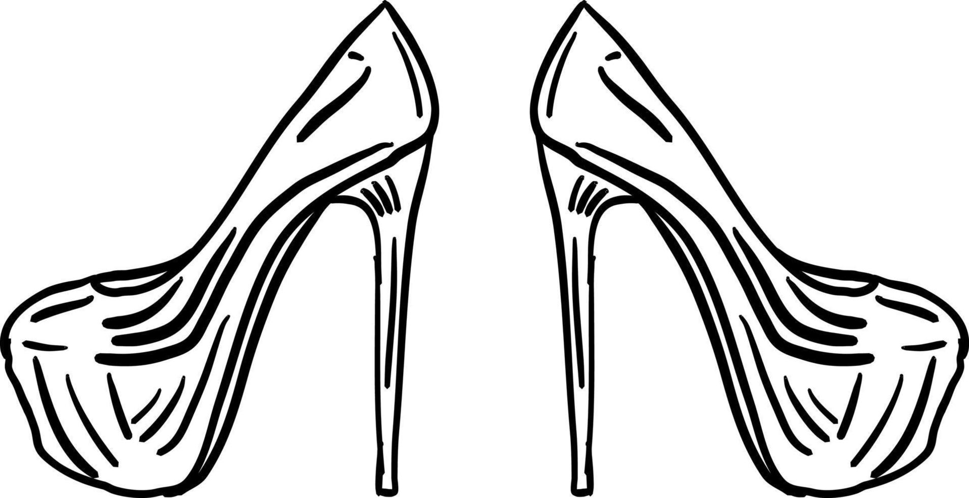 womans scarpe, illustrazione, vettore su bianca sfondo.
