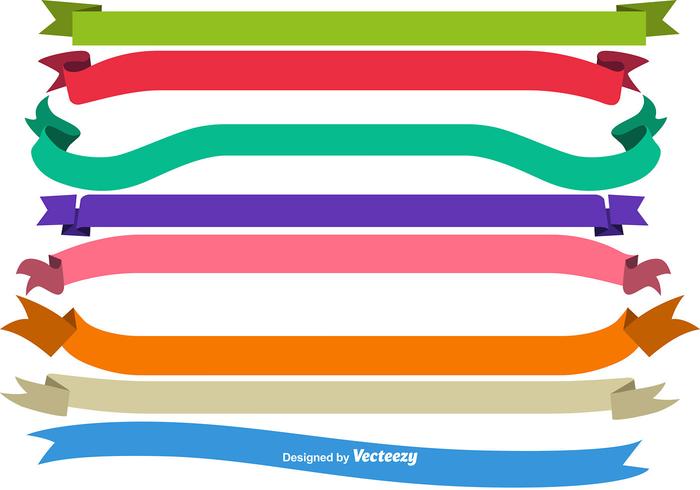 Nastri variopinti in bianco di vettore
