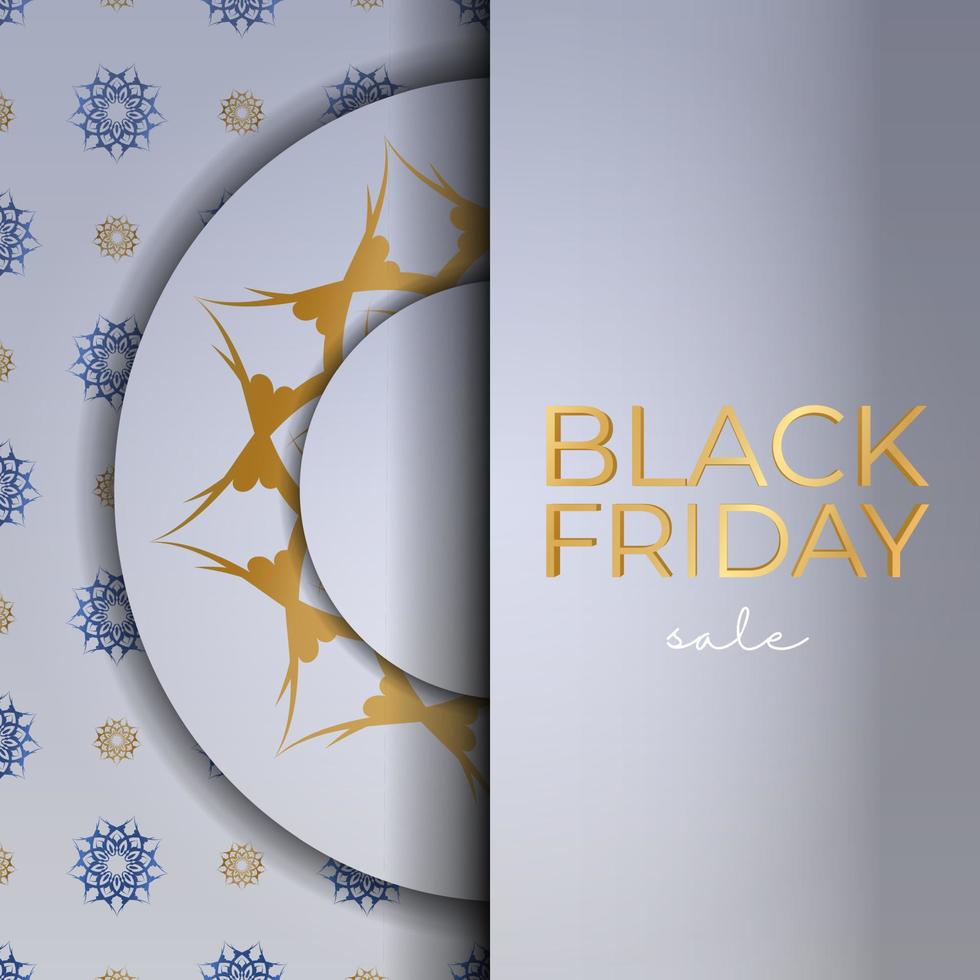 beige nero Venerdì vendita manifesto con geometrico ornamento vettore