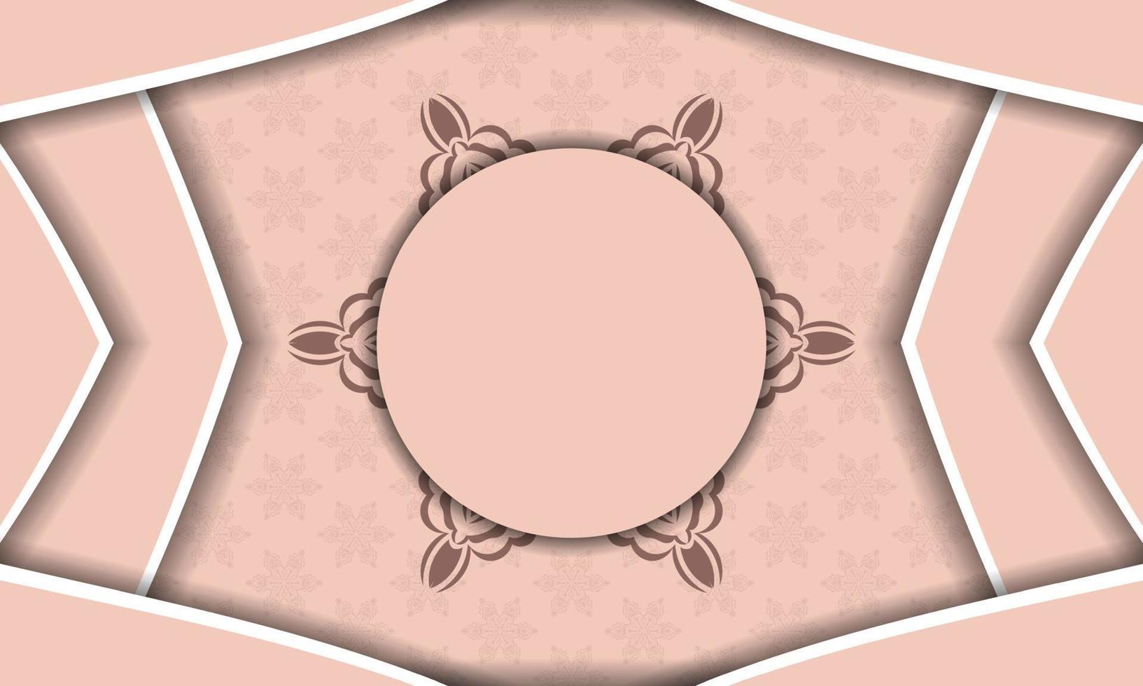 rosa colore opuscolo con Vintage ▾ ornamento per il tuo design. vettore