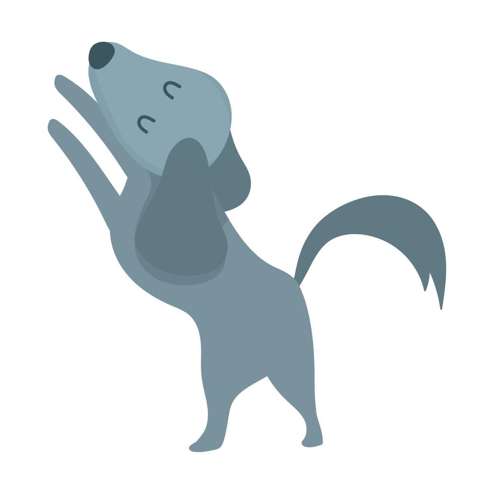 grigio poco cane animale domestico domestico animale icona vettore