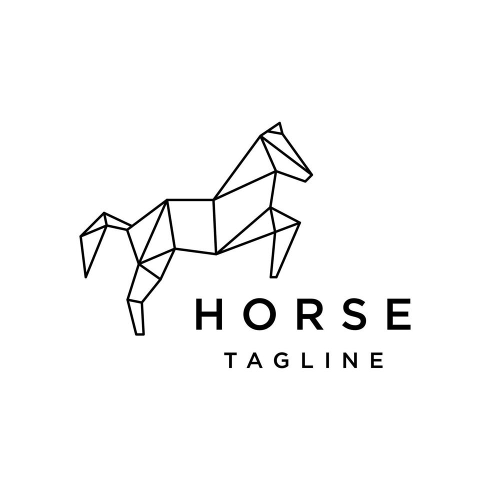 cavallo geometrico logo icona design modello vettore