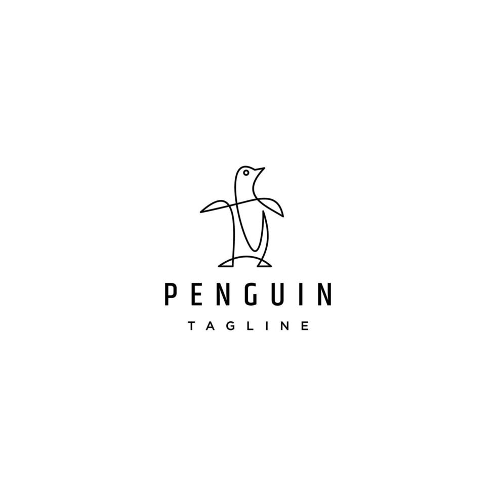 pinguino logo design icona modello vettore