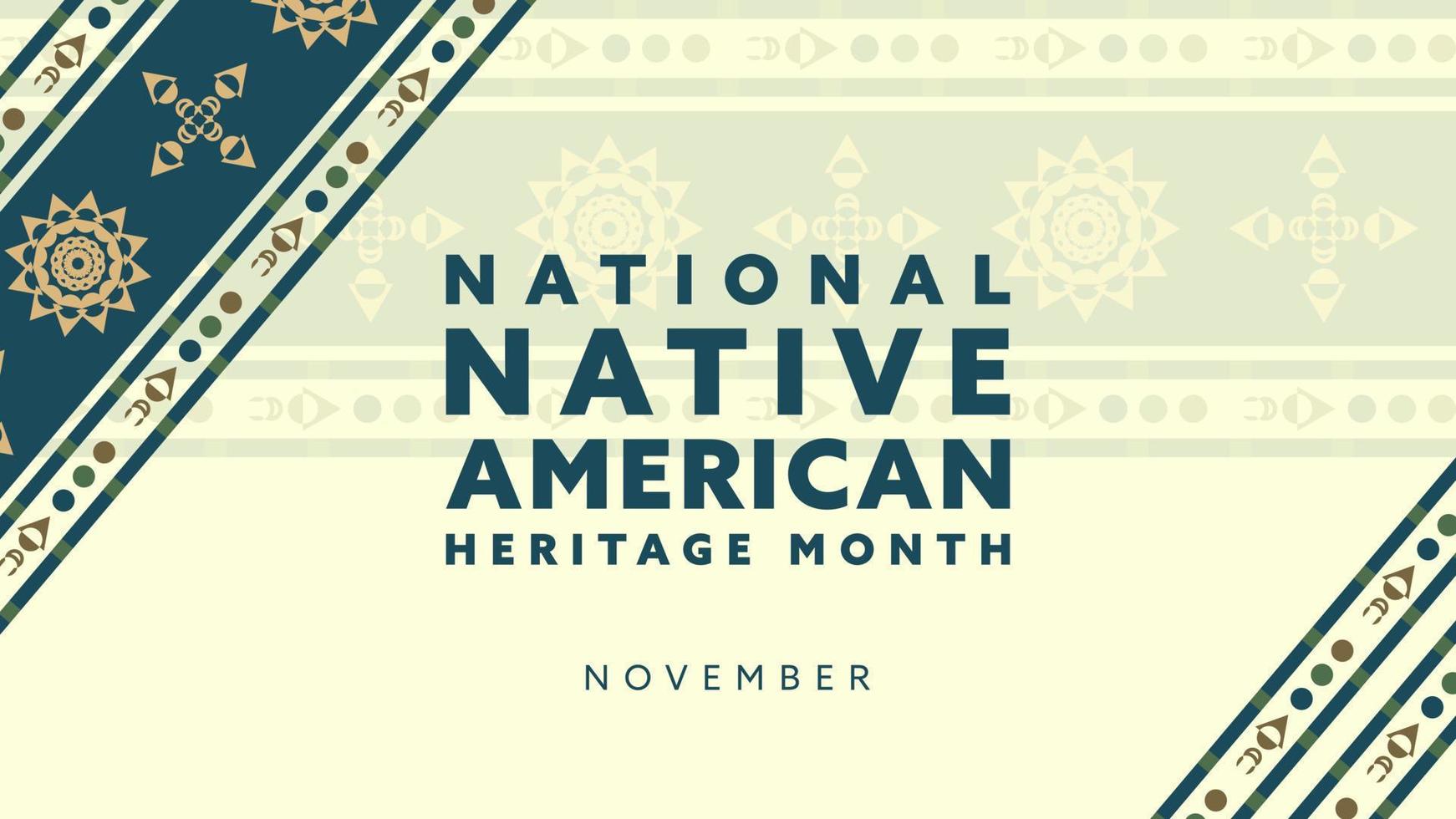 nativo americano eredità mese. sfondo design con astratto ornamenti festeggiare nativo indiani nel America. vettore