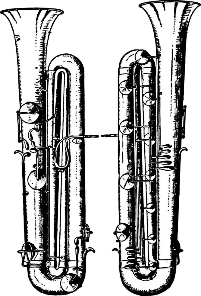 francese controfagotto, Vintage ▾ illustrazione. vettore