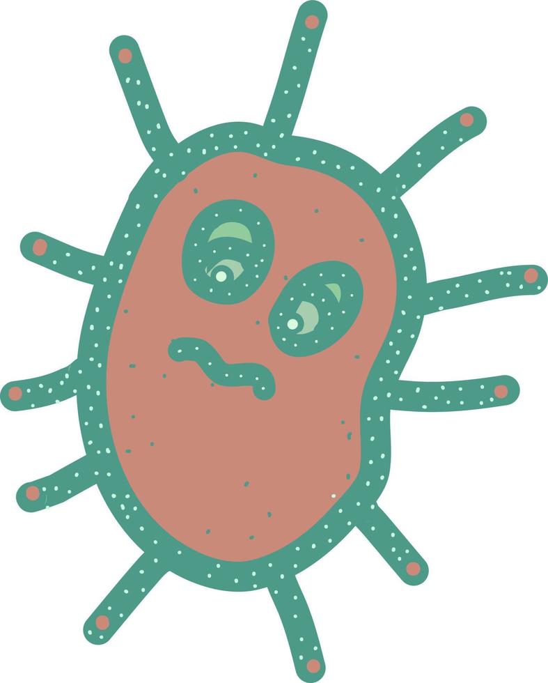 carino piccolo virus, illustrazione, vettore su bianca sfondo