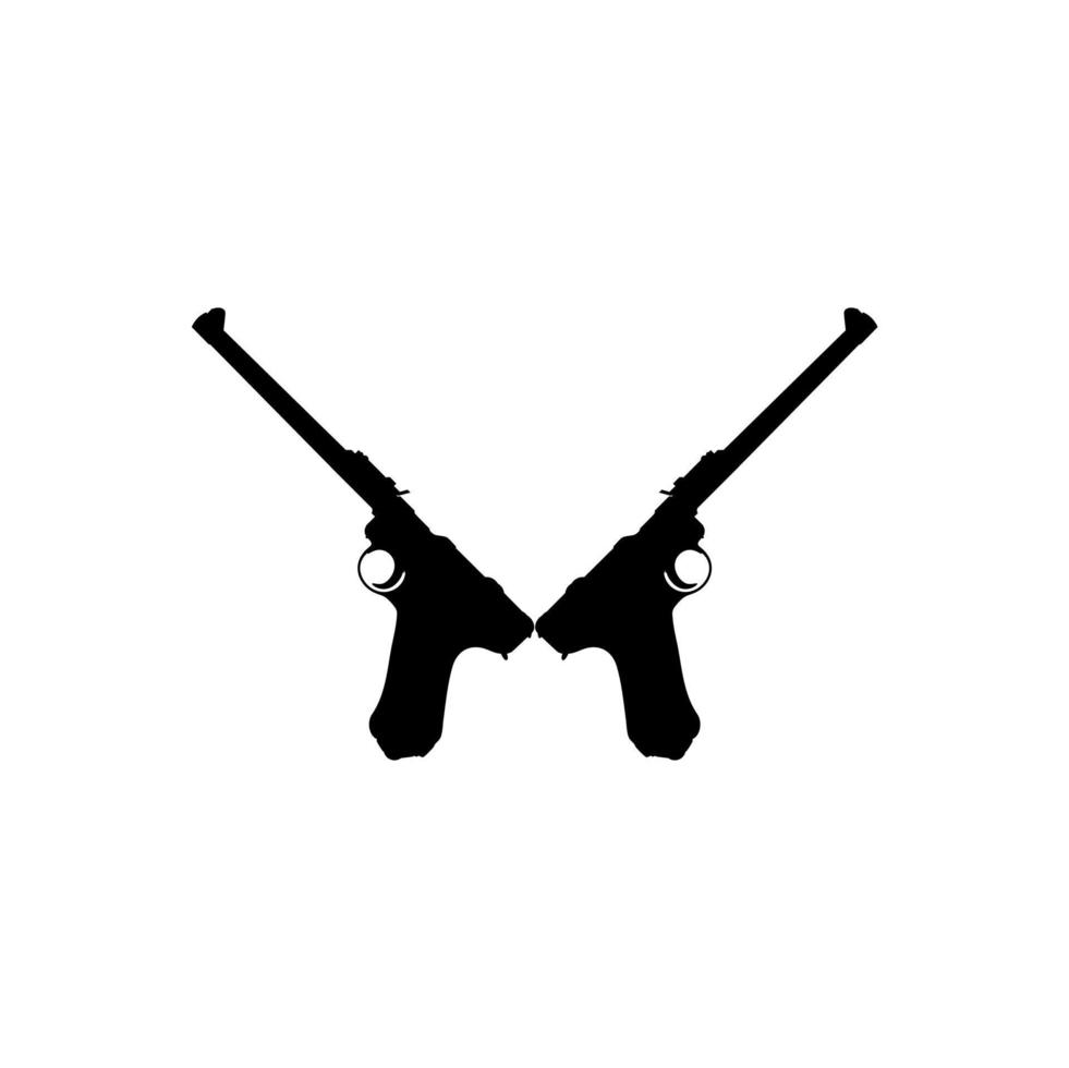 silhouette di pistola pistola per logo, pittogramma, sito web o grafico design elemento. vettore illustrazione