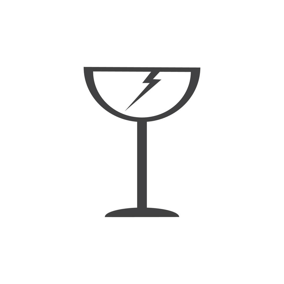 fragile bicchiere logo vettore