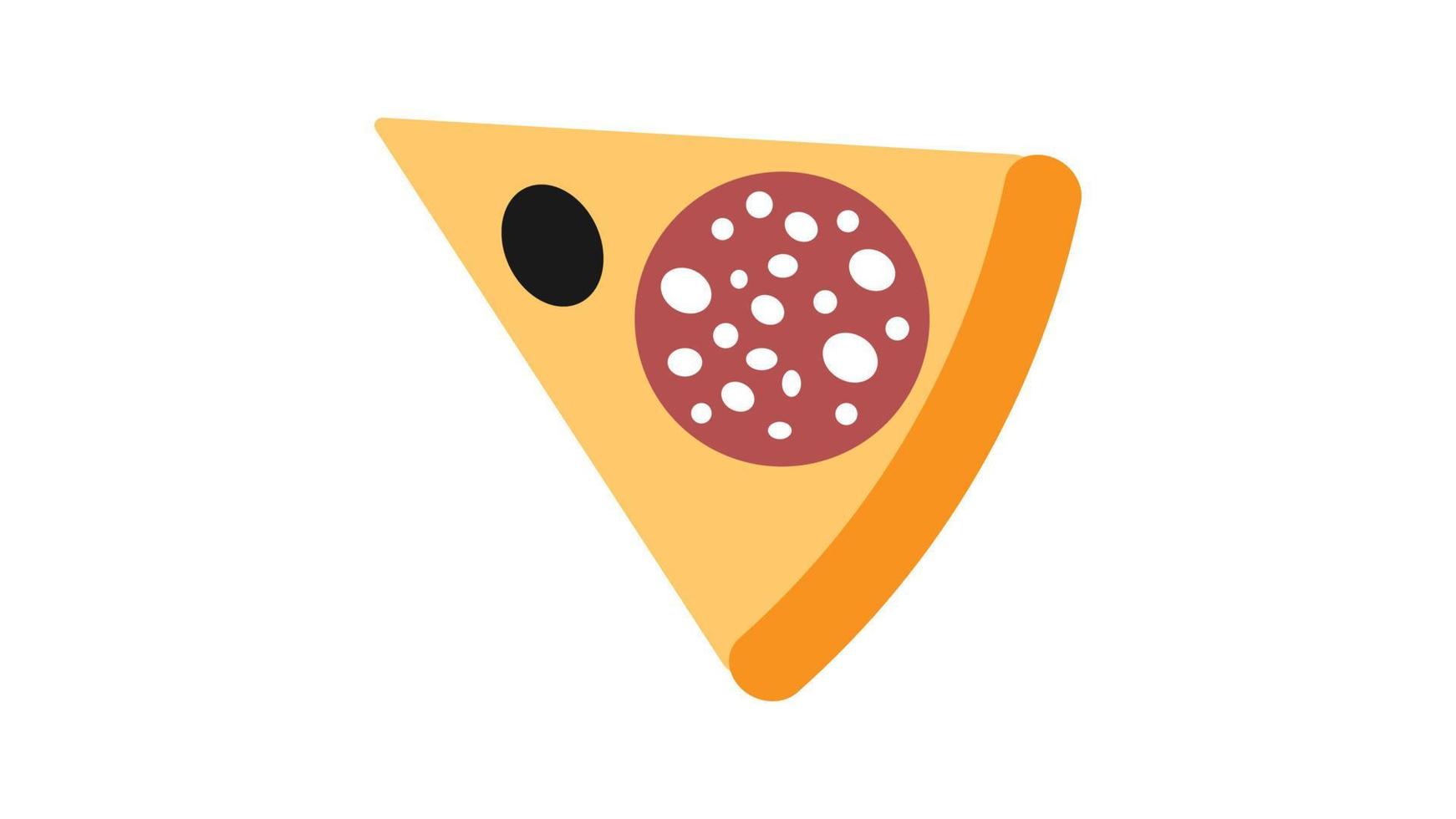 fetta di italiano peperoni Pizza su bianca sfondo, superiore Visualizza vettore