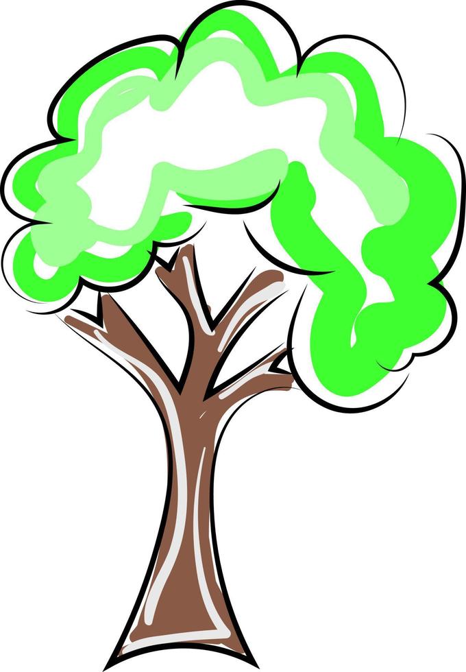 verde albero, illustrazione, vettore su bianca sfondo.