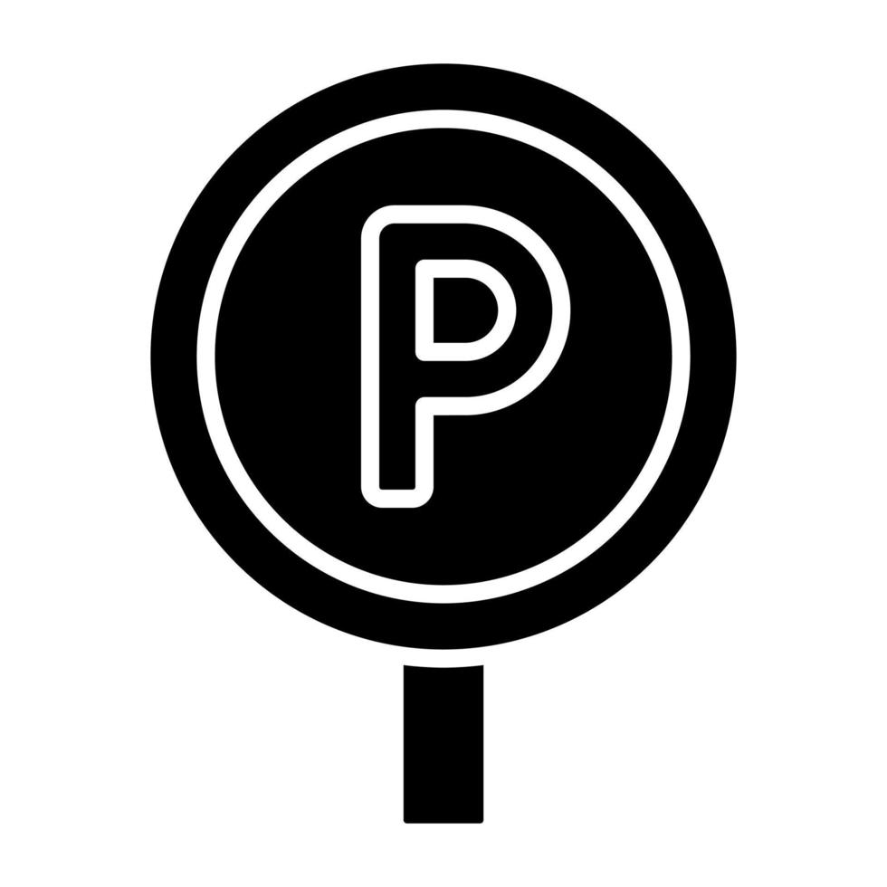 parcheggio etichetta icona stile vettore