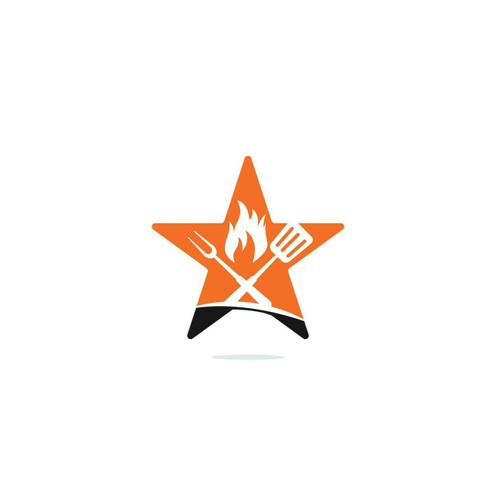 caldo griglia stella forma concetto logo modelli. griglia logo design vettore