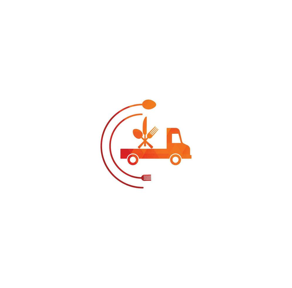 cibo camion logo design modello. cibo consegna logo design. cibo camion Corriere logo design. vettore