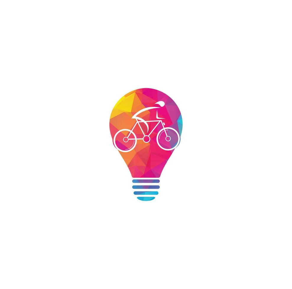 bicicletta lampadina forma concetto vettore logo design. bicicletta negozio aziendale il branding identità. bicicletta logo.