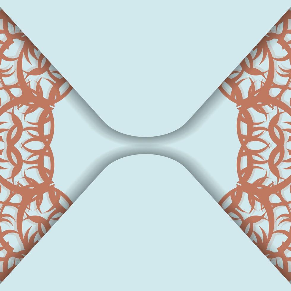 acquamarina colore carta con indiano corallo ornamento per il tuo design. vettore