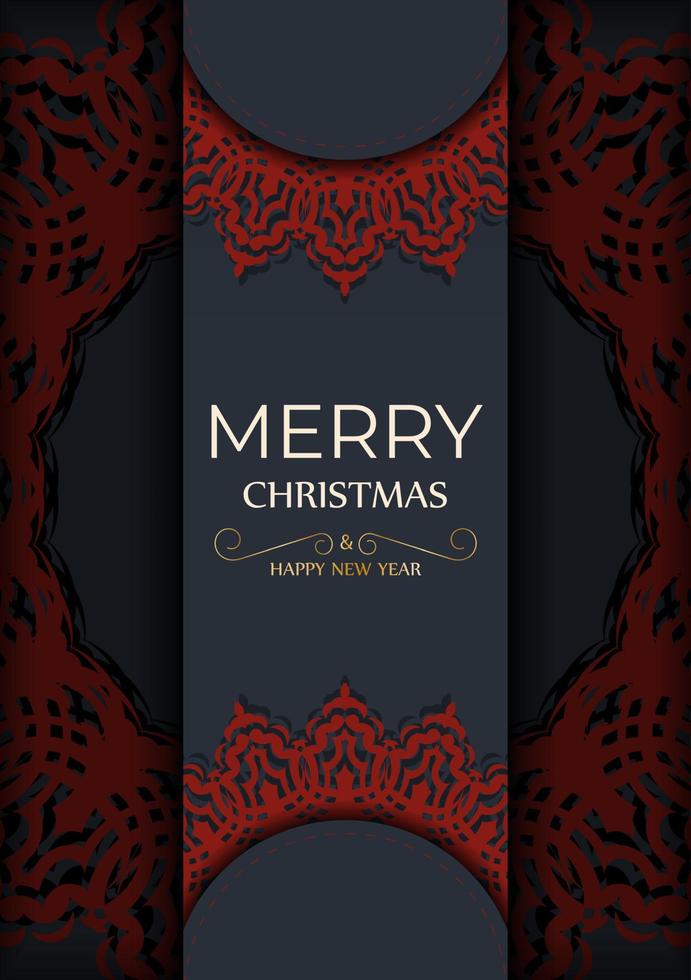 allegro Natale ingrigito su cartolina design con rosso ornamento. design manifesto contento nuovo anno e inverno modelli. vettore