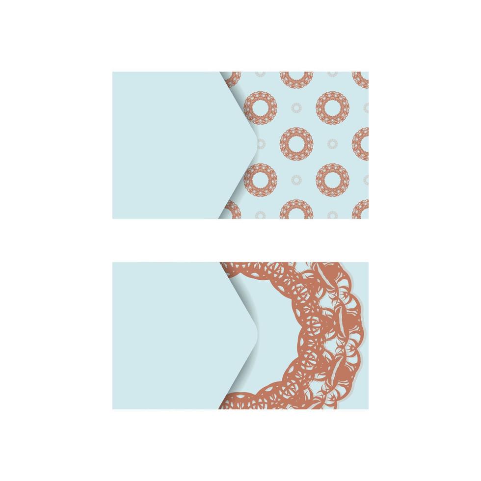 attività commerciale carta acquamarina colore con mandala corallo ornamento per il tuo marca. vettore