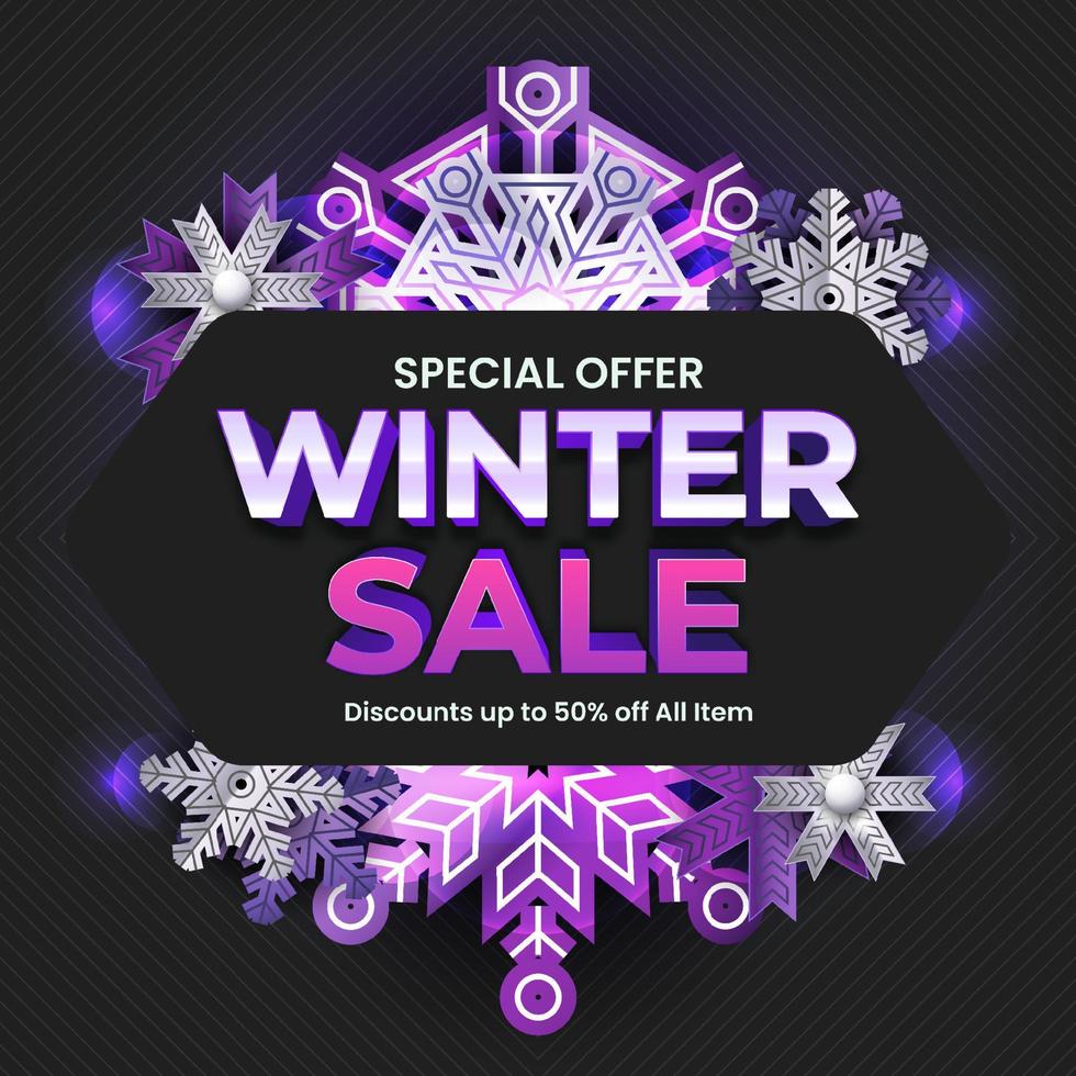 vendita promozione su elegante viola metallico i fiocchi di neve sfondo vettore