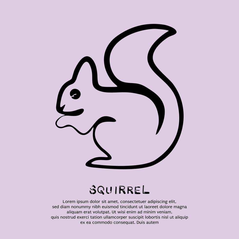 semplice linea disegno di un' scoiattolo. vettore illustrazione