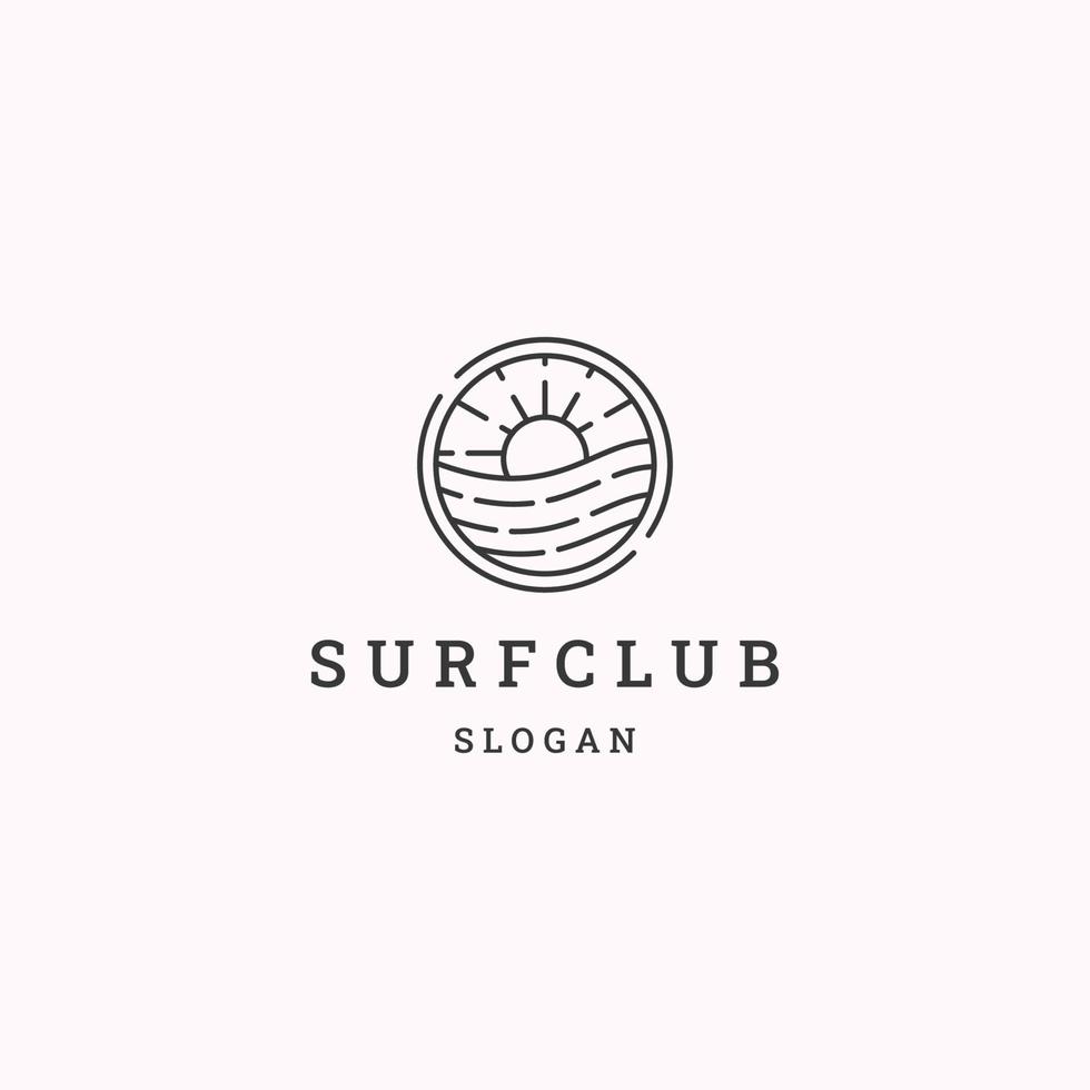 Surf club logo icona design modello vettore