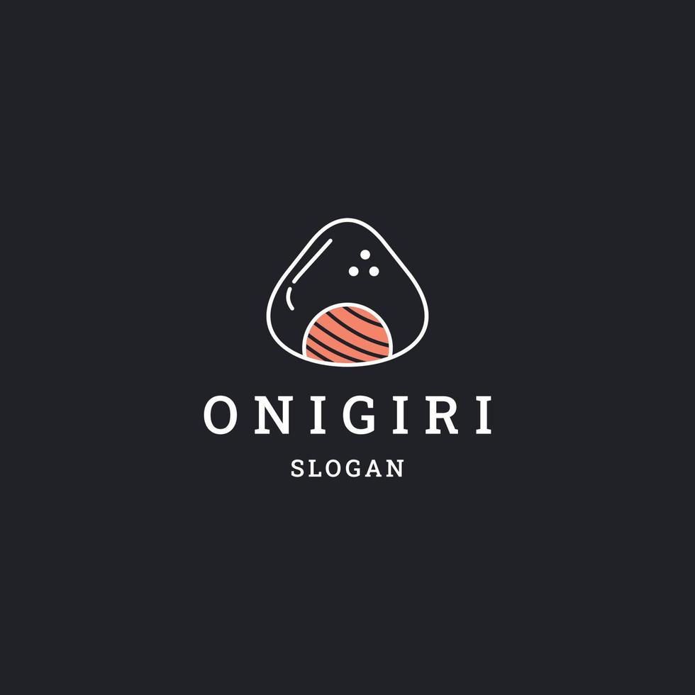 onigiri logo icona piatto design modello vettore