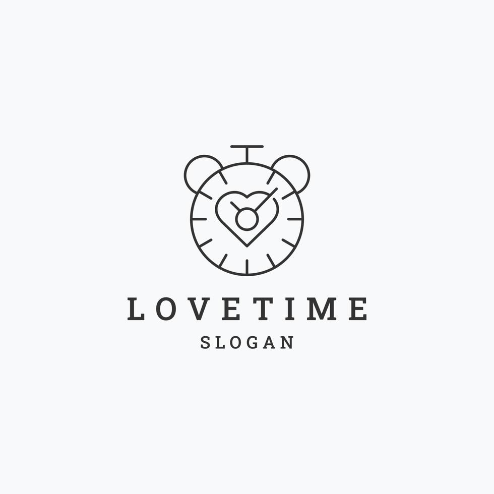 amore tempo logo icona design modello vettore illustrazione