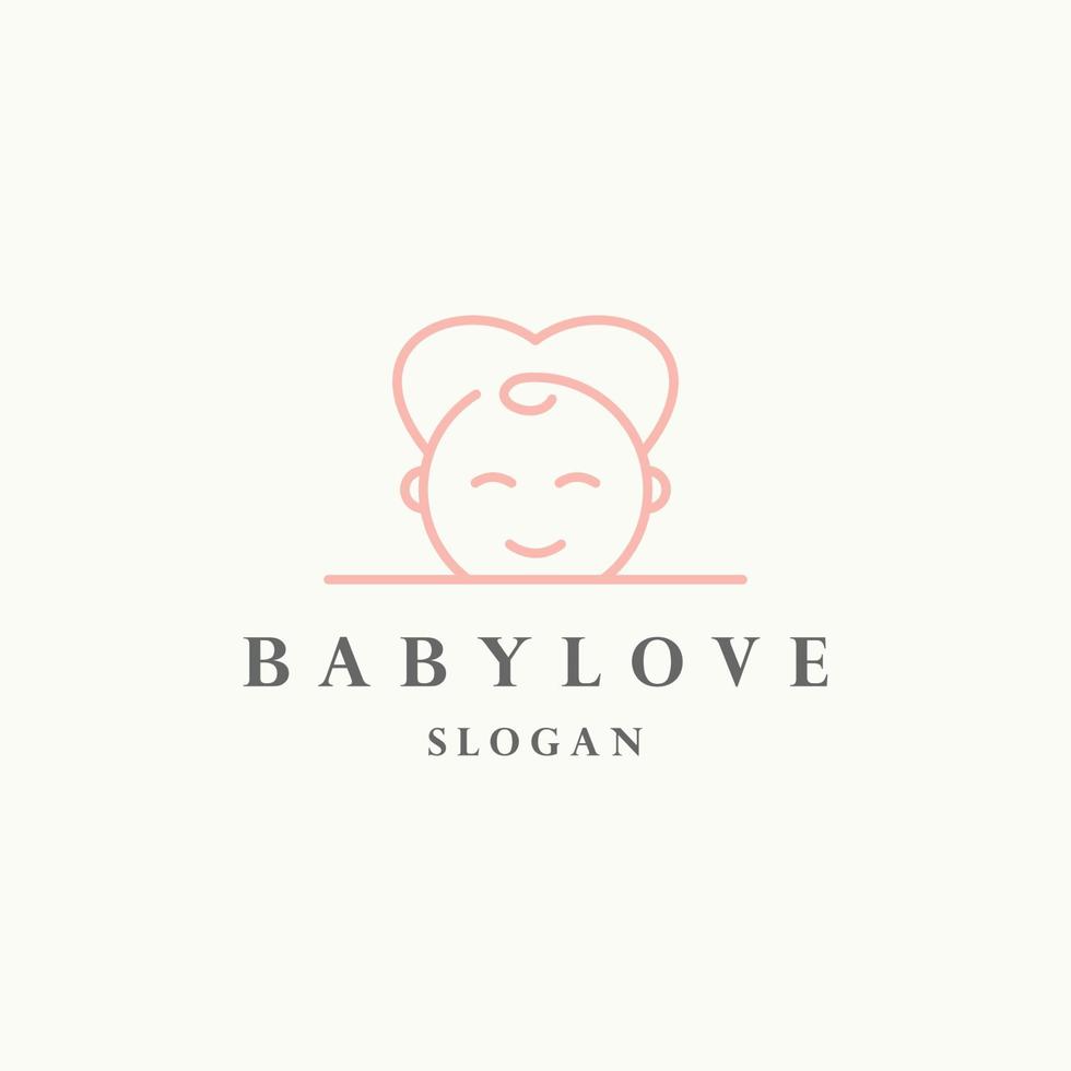 bambino amore logo icona design modello vettore illustrazione