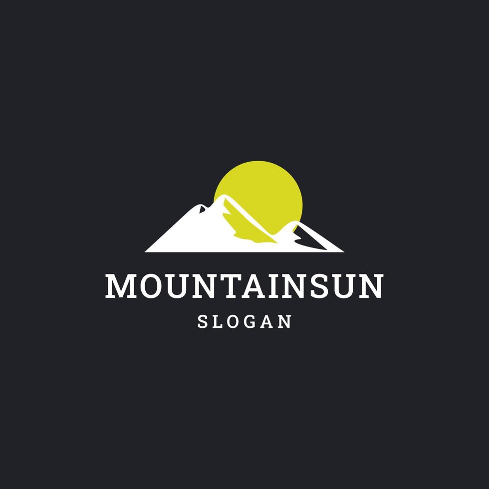 modello di progettazione dell'icona del logo del sole di montagna vettore