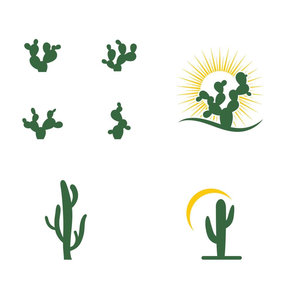 cactus icona logo modello vettore