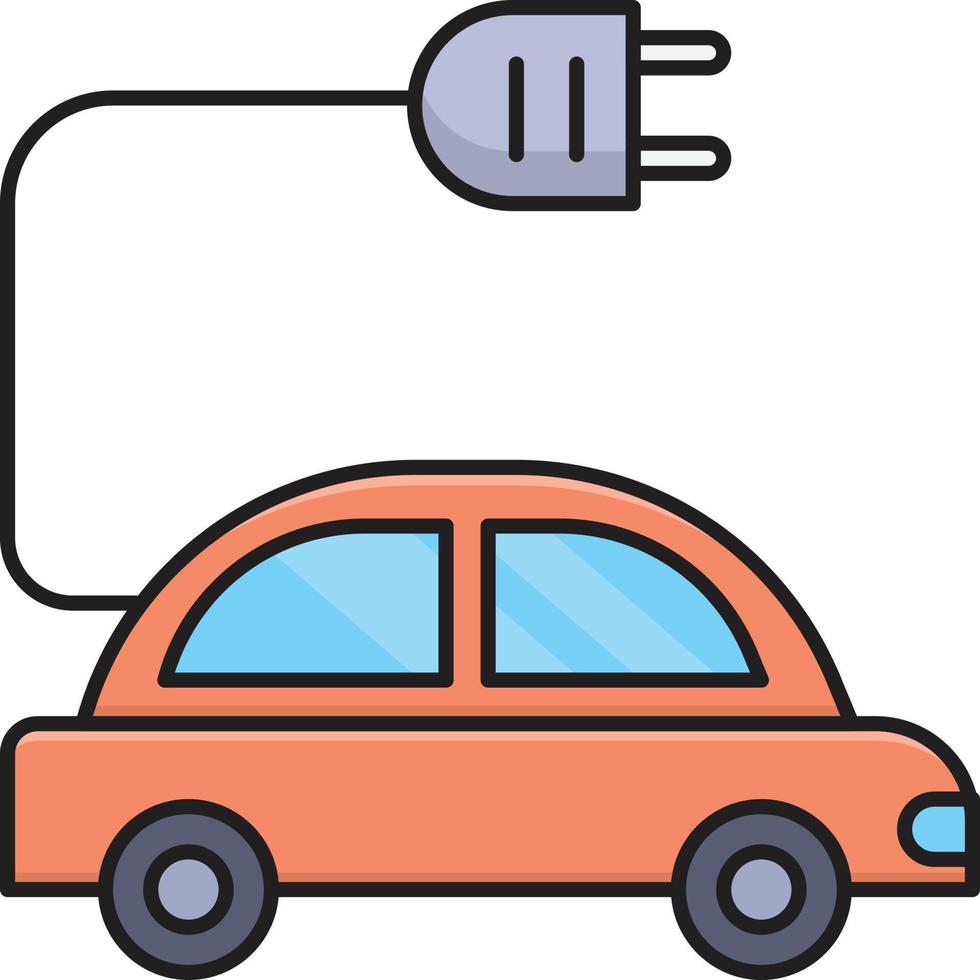 illustrazione vettoriale di auto elettrica su uno sfondo simboli di qualità premium. icone vettoriali per concept e graphic design.
