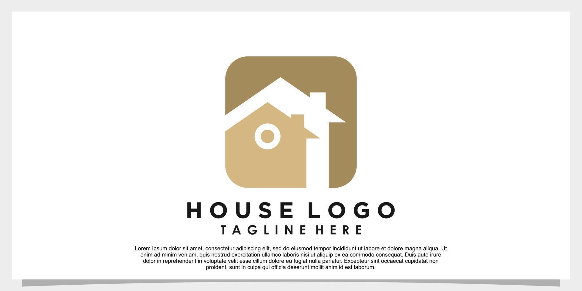 Casa logo design con creativo concetto per il tuo bussines vettore