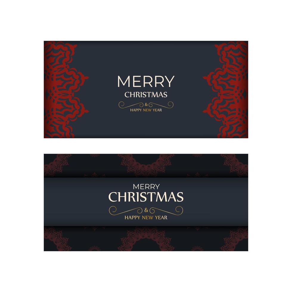 allegro Natale modello per stampabile design saluto carta nel grigio colore con rosso ornamento. cucinando manifesto contento nuovo anno e inverno modelli. vettore