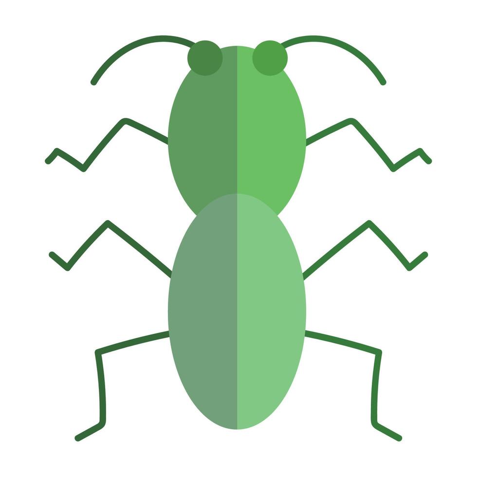cricket insetto animale nel cartone animato piatto icona stile vettore