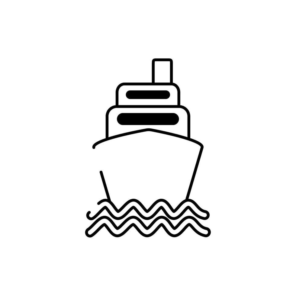 nave barca contenitore marino nautico trasporto linea stile icona vettore
