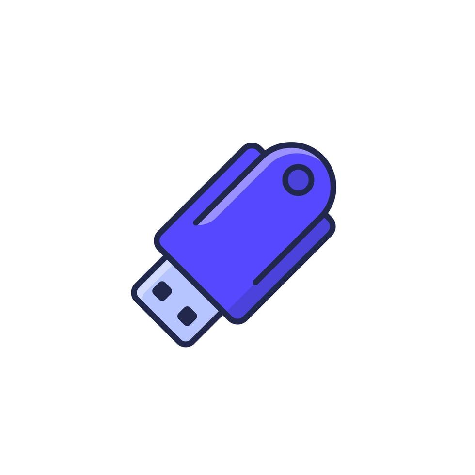 chiavetta USB icona, USB bastone su bianca vettore