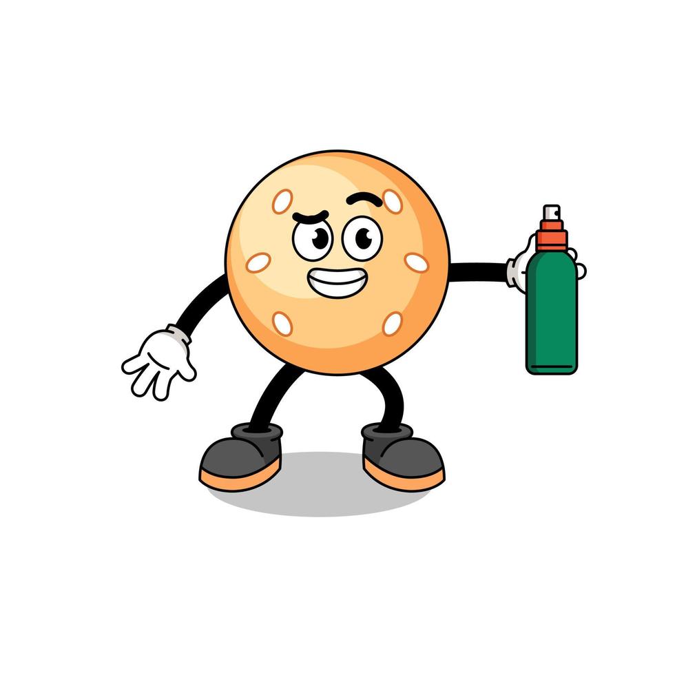 sesamo palla illustrazione cartone animato Tenere zanzara repellente vettore