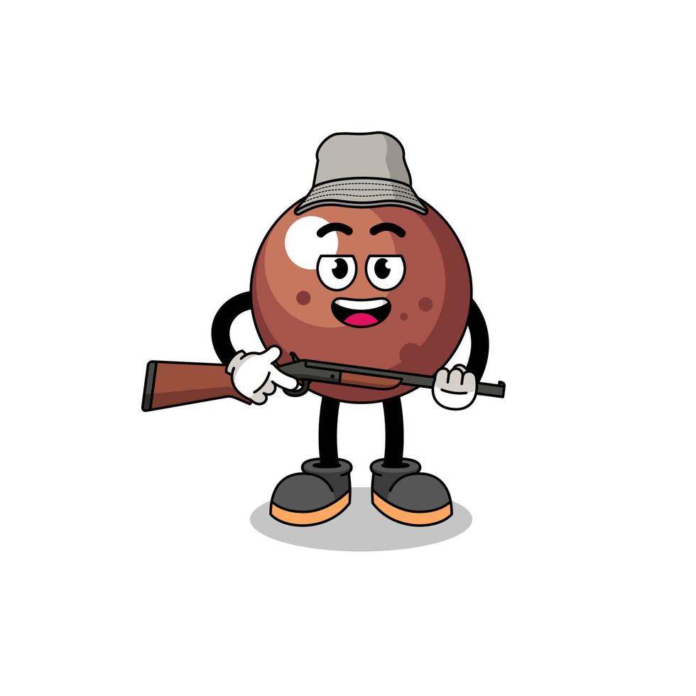 cartone animato illustrazione di cioccolato palla cacciatore vettore